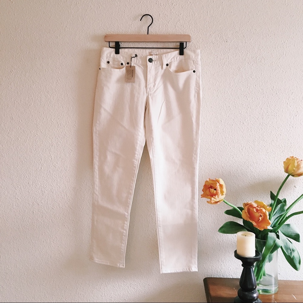 NWT J Crew Cream Toothpick Jeans | 29